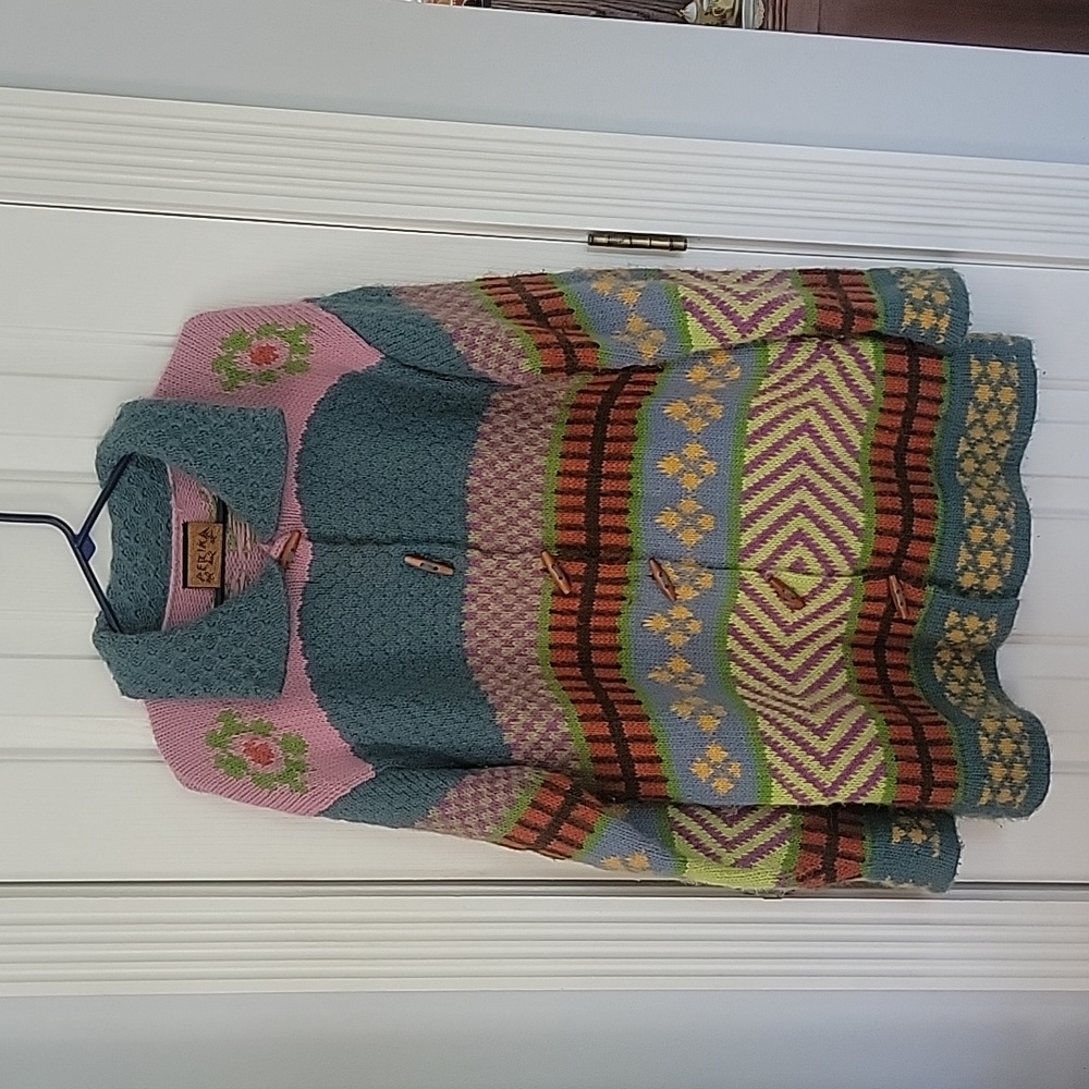 Perika by Peruvian Trading Co. Toggle Cardigan sweater jacket Peru S M